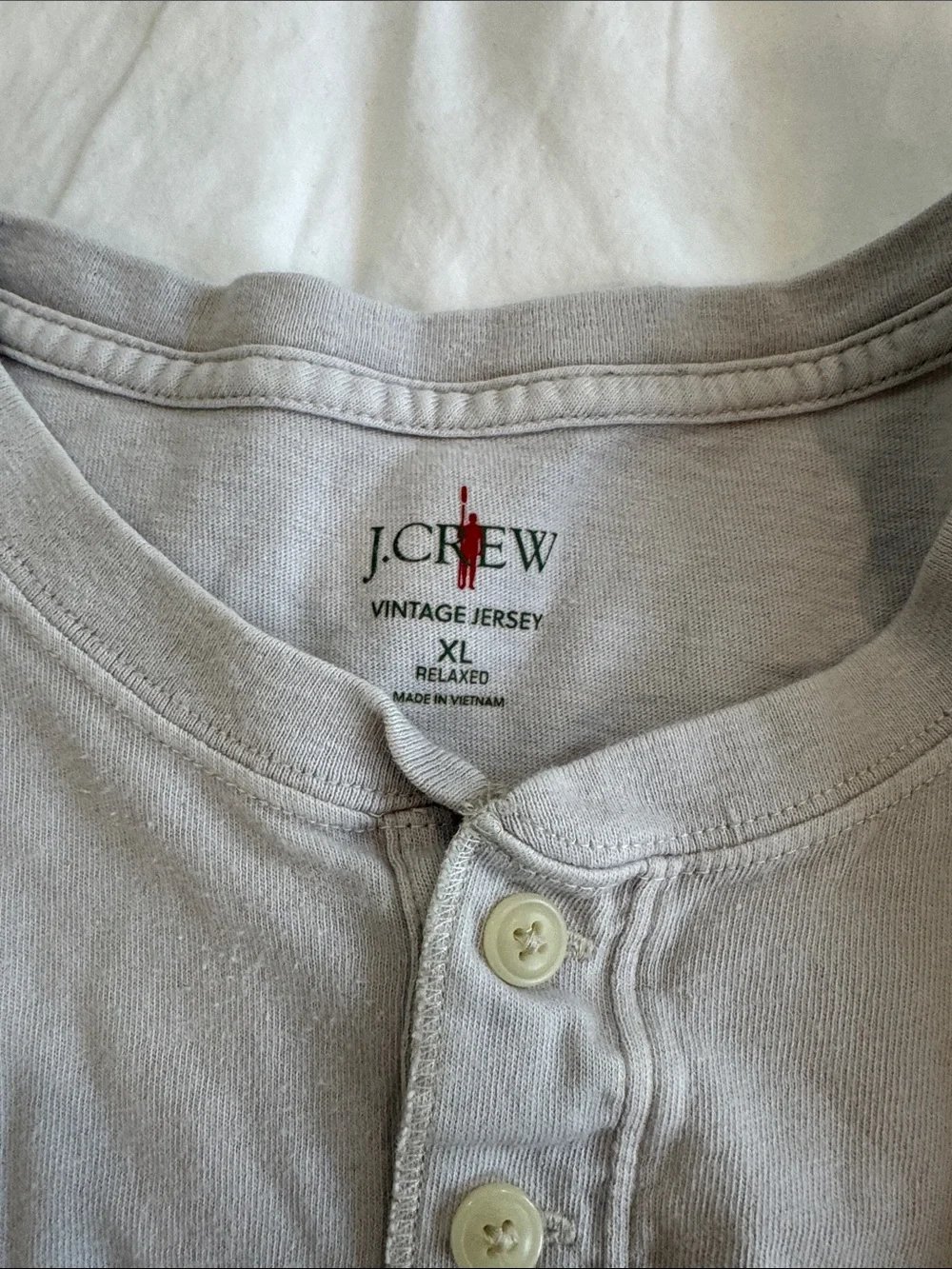 J. Crew Men's Long-Sleeve Henley - Light Gray